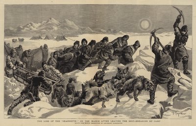 The Loss of the Jeannette, on the March after leaving the Ship, breaking up Camp by Percy Macquoid